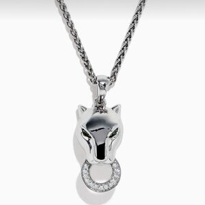 Effie sterling silver panther necklace